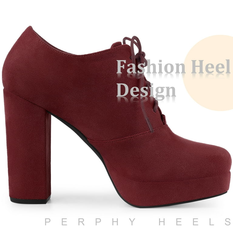 Burgundy platform booties clearance