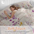 thumbnail image 4 of Queen 4 Piece Bedding Set Retro Pastoral Flowers Soft Breathable Duvet Cover and Pillowcase, Spring Farm Floral Art Duvet Cover Set Bed Sheets for Bedroom Dormitory Guest Room, 4 of 9
