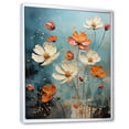 thumbnail image 2 of Designart "Expressive Blue And Orange Zinnias" Zinnias Floater Framed Wall Decor, 2 of 5