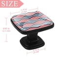 thumbnail image 4 of 4 Pcs Square Cabinet Handle Cupboard Knob Drawer Pulls Handle American Stripes Wave Drawer Knobs with Screws Furniture Decoration, 4 of 7