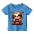 thumbnail image 4 of MIXUE Toddler Girls Tops & T-Shirts Cartoon Print Crew Neck Short Sleeve Sports Casual Comfortable Tops Pullover Tee Shirts Sportwear,Blue,4-5 Years, 4 of 4