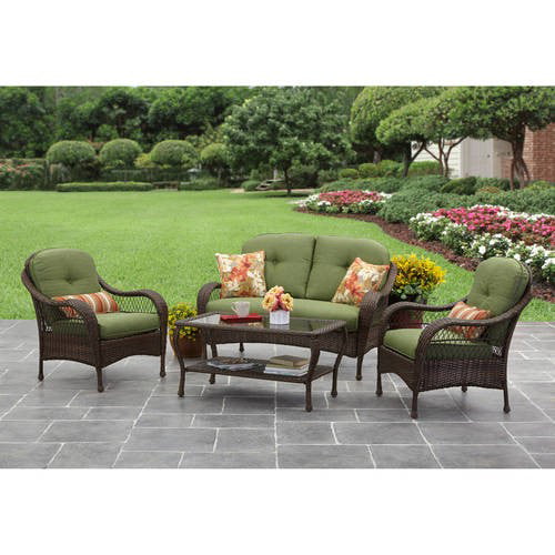 4 Piece Patio Furniture Conversation, Better Homes And Gardens Patio Furniture Replacement Cushions Azalea