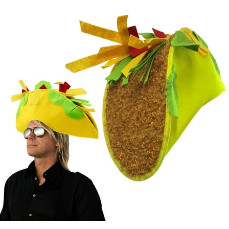 Nicky Bigs Novelties Adult Fiesta Yellow Taco Party Hat Novelty Food Prop Halloween Costume Accessory