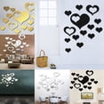 thumbnail image 4 of Bewildely 16 unids/set amor corazón espejo pegatina acrílico 3D espejo papel tapiz DIY extraíble pegatinas de pared de salón Decoración del hogar, 4 of 6