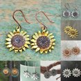 thumbnail image 2 of HOOUN Boho Sunflower Earrings Gold Silver Dangle Retro Jewelry Women Party Wife Gifts-03#Silver Sunflower, 2 of 8