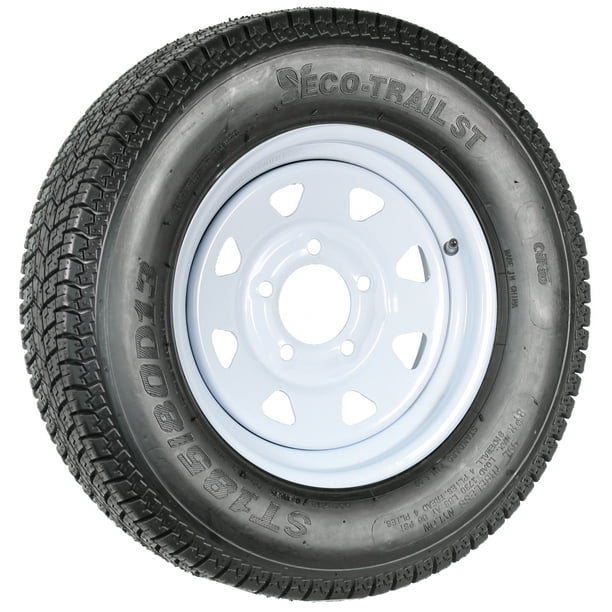 Trailer Tire Rim ST185/80D13 185/80D13 13 ST White Spoke Wheel Boat RV