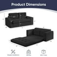 thumbnail image 2 of ZAFLY 2 in 1 Convertible Loveseat, Futon Sleeper Sofa Bed, Floor Couch for Small Space - Black, 2 of 6