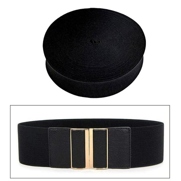 Banda Elástica de Yardas para , Escotes, Pantalones, ropa para deportiva, Faldas, Proyectos de Manualidades 7 Pulgadas, Banda Plana Elástic Negro BLESIY Costura de banda elástica plana y ancha