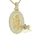 thumbnail image 5 of 23+ Grams Baguette Real Silver Simulated Diamond Saint Christopher Charm Pendent, 5 of 6
