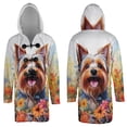 thumbnail image 3 of Welcome Spring Summer Yorkshire Terrier Portrait Flower Blue Sky All Over Print 3D Hooded Duffle Toggle Coat Yorkie Dog Lover Gifts - 12001, 3 of 6