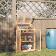 thumbnail image 2 of Wooden Cold Frame Greenhouse With Double Doors And 3 Removable Shelves, 2 of 8