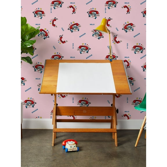 Greetings and Chatter Removable Vinyl Wallpaper By Fisher-Price - Pink