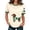 Beige, variant on Animal Print Knitted Ribbed Short Sleeve T-Shirt Casual Crew Neck Tee Top with St Patrick's Day Shamrock Graphic for Women 2026