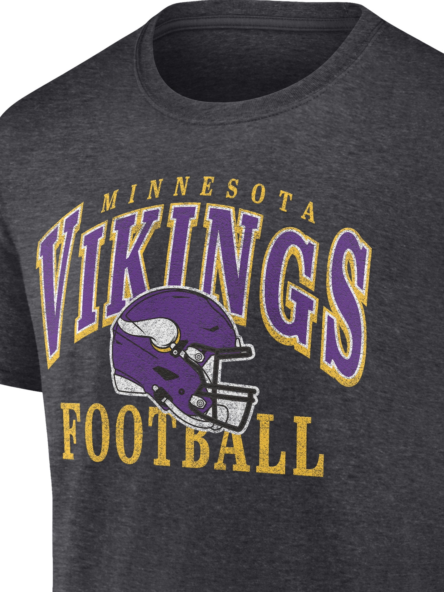 NFL Minnesota Vikings Men's Cotton Charcoal Heather Short Sleeve T-Shirt