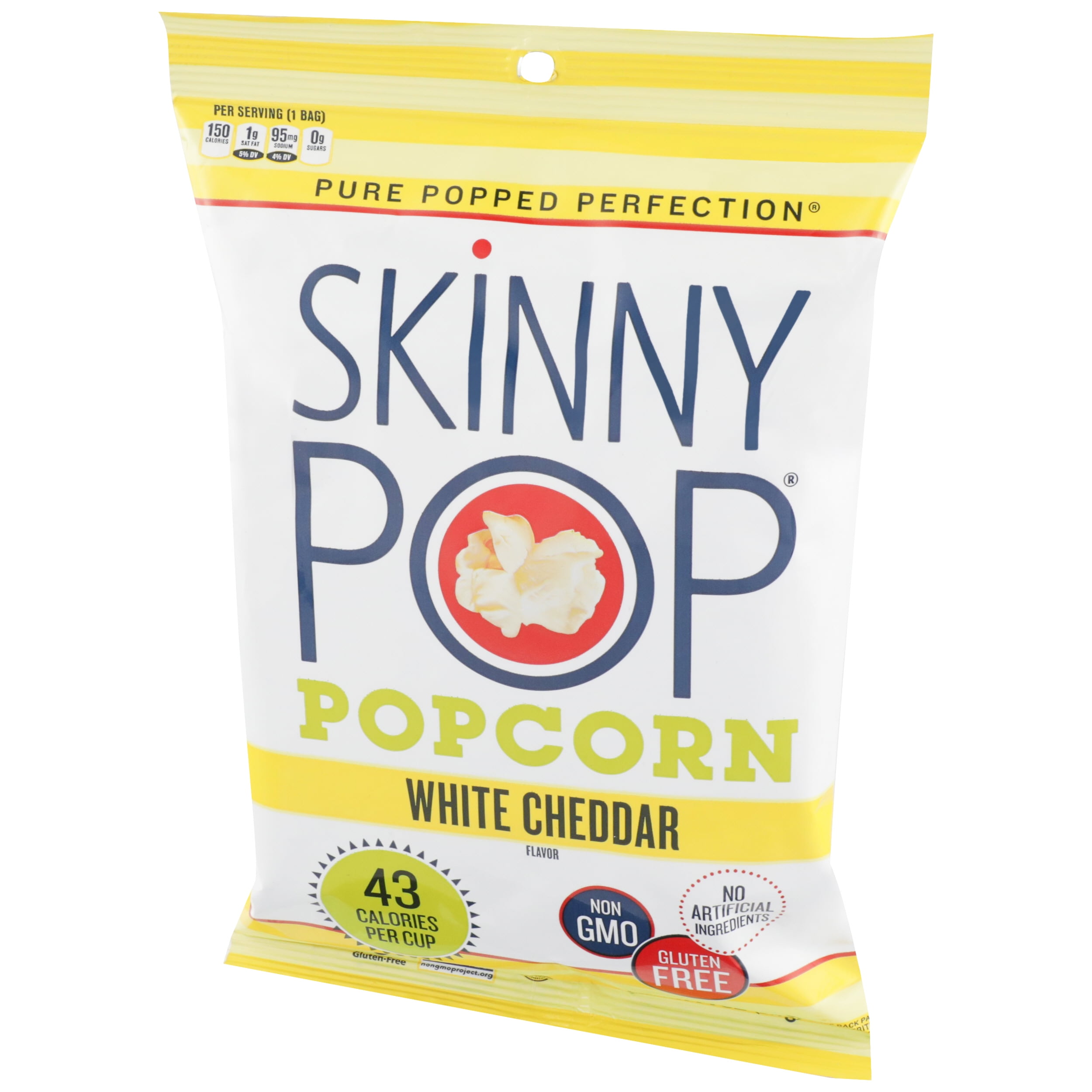 Pack of 12, Skinny Pop White Cheddar Popcorn, 1 oz