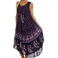 thumbnail image 3 of Sakkas Moon and Stars Batik Caftan Tank Dress / Cover Up - Navy / Pink - One Size, 3 of 6