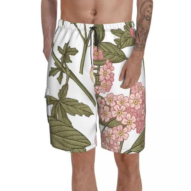 Hibiscus Board Shorts Beach Swimming Trunks Polyester Funny Men Swim Trunks