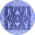 thumbnail image 1 of Ahgly Company Indoor Round Oriental Blue Industrial Area Rugs, 3' Round, 1 of 4