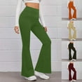 thumbnail image 2 of Yuanlook Women's High Waist Bell Bottom Pants Comfy Elastic Waist Y2K Style Flare Pants Size S-XXL, 2 of 6