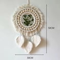thumbnail image 4 of Espejo de pared con flecos, redondo, decorativo, colgante de pluma, adorno artístico para apartamento, hogar, dormitorio, sala de estar., 4 of 6