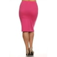 thumbnail image 3 of Moa Collection Women's Plus Size Stretchy Pencil Midi Skirt – Casual & Office Style, 3 of 4