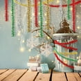 thumbnail image 4 of Triani 4 Rolls Mini Tinsel Garland Christmas Tree Decorations 9.84Ft Red Green Silver Gold Tinsel Ribbon Garland for Christmas Tree Birthday Party(Christmas Color), 4 of 7