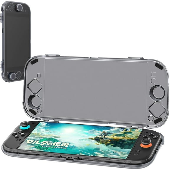 GAEKOL Protective Case Compatible with Nintenndo Switch 2,Hard Protector Cover Accessories for Switch 2, for NSwitch 2 Cover —「Includes Black Case, Screen Tempered Film, Port Dust Plug, Joystick Cap