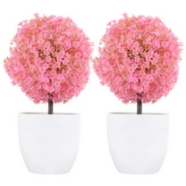 IDEANATEGRATE Room Artificial Tree Faux Plant Simulated Bonsai 2Pcs Plastic Iron Wire Compact Design