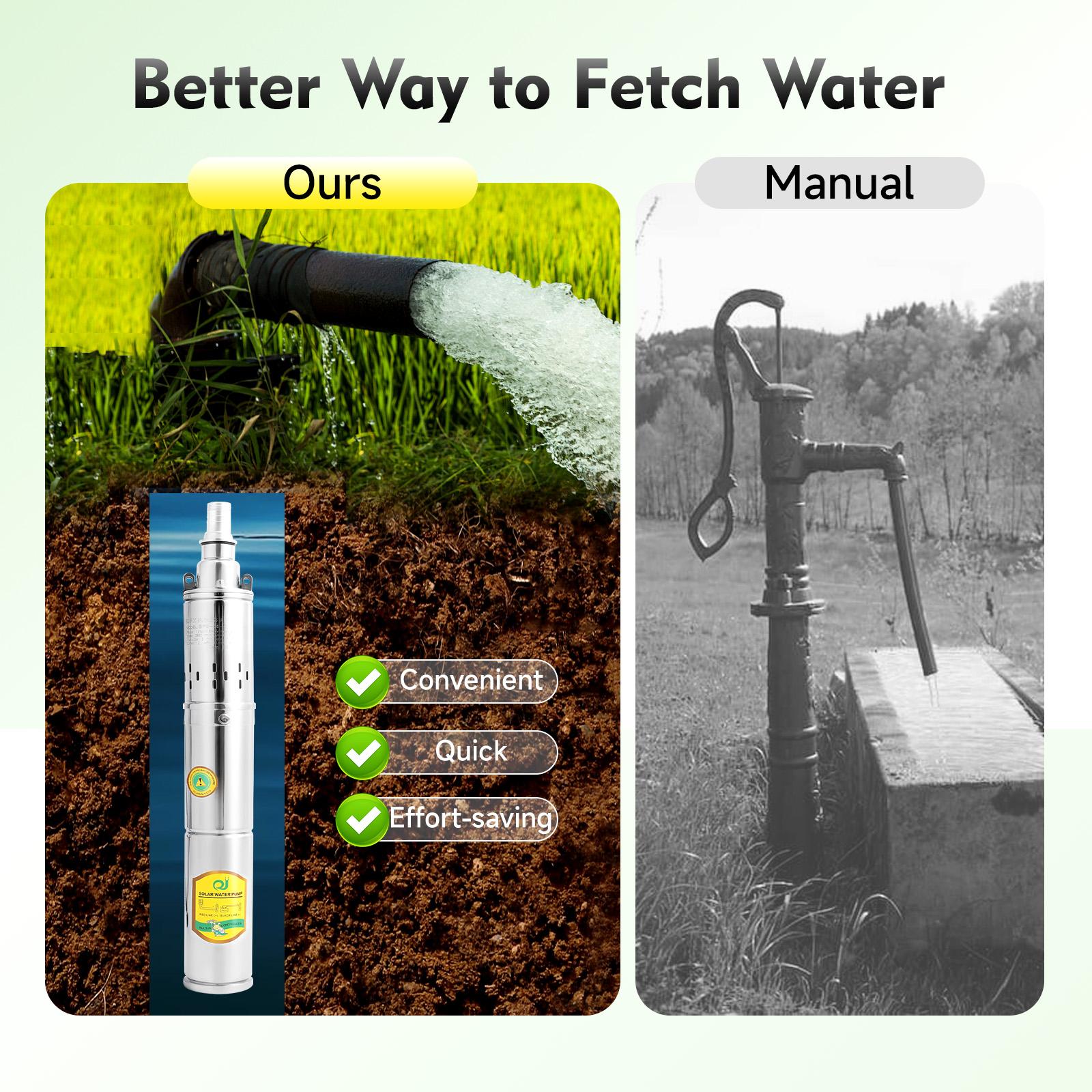 Dwellnix 24V370W deep well submersible pump SP2-65-0.37, DC24V，2850RPM， Stainless steel submersible pump, suitable for drilling water pumps in households, factories, irrigation, and farmland