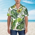 thumbnail image 4 of Easygdp Watercolor Green Tropical Men'S Summer Casual Short Sleeve,Short Sleeve Button-Down Shirt, Lapel Loose Breathable Hawaiian Short Sleeve - Small, 4 of 9