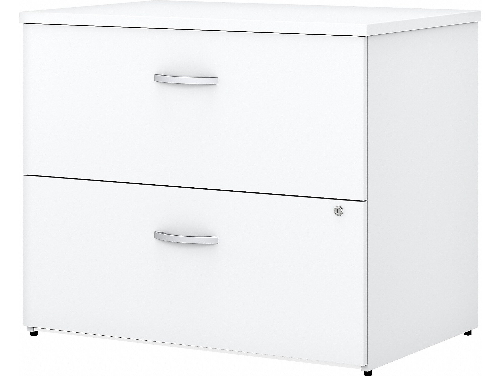 Bush Furniture 2Drawer Lateral File Locking Ltr/Lgl Pure White