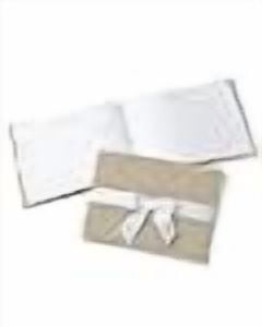 LINEN GUEST BOOK WITH WHITE BOW