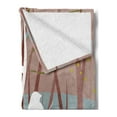 thumbnail image 2 of Forest Soft Flannel Fleece Throw Blanket, Modern Illustration of Bird on Leafless Branch Winter Trees Wildlife Print, Cozy Plush for Indoor and Outdoor Use, 60" x 80", Multicolor, by Ambesonne, 2 of 5