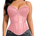 thumbnail image 2 of Warop Women's Fashion Boned Corset Top, Waist Shaping Slimming with Mesh Straps and Built-in Bra Pads, Shapewear for Outerwear and Daily Use, 2 of 9