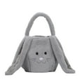 thumbnail image 2 of Easter Decorations Easter Bunny Basket Personalized Gray Plush Easter Egg Basket With Long Ears Soft Tote Bags for Easter Egg Hunt Candy & Gift Storage,Holiday Party Favors & Daily Use, 2 of 9