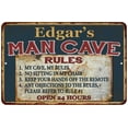 thumbnail image 1 of Edgar's Man Cave Rules Chic Rustic Green Sign Home 8x12 Metal 108120049205, 1 of 1
