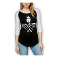 thumbnail image 2 of Bioworld Womens Raglan Graphic T-Shirt, Black, Juniors, X-Small, 2 of 2