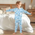 thumbnail image 6 of Dailycode Cotton Pajama Set Snug Fit Long Sleeve Top and Pants for 18M-8Y Cartoon Cute Shark, 6 of 7