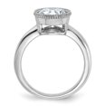thumbnail image 2 of 14k White Gold Solitaire 1.9ct. Round Beaded Bezel Moissanite Engagement Ring Size 8, 2 of 7