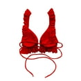 thumbnail image 7 of REORIAFEE Women's Bikini Swimsuit Bathing Suit Tropical Beachwear Ruffle Split Bikini Set Red S, 7 of 7