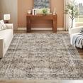 thumbnail image 5 of FairOnly 10'x13'Large Vintage Washable Area Rug Non Slip Soft Foldable Low Pile Distressed Indoor Floor Carpet for Living Room Bedroom Nursery,Camel, 5 of 7