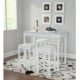 thumbnail image 2 of Linon Lancer 3-Piece Casual Dining Tavern Set, 25" Seat Height, White Finish with White Fabric, 2 of 11