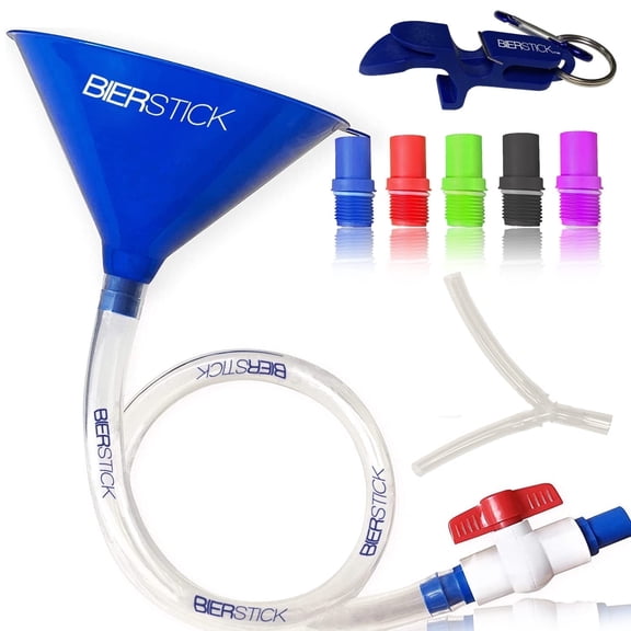 Beer Bong - Tube and Funnel Set Single / Double Header 24in Beerbong 5 Plastic Mouthpieces