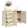 thumbnail image 3 of vidaXL Sideboard HAMAR Modern Solid Pinewood, Gray, 1-Count, 44.5 in L x 15.7 in W x 31.5 in H, 3 of 30
