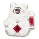 thumbnail image 2 of Hucha de cristal con forma de gato de la suerte, transparente, para ahorrar dinero, bonita figura de animal para mesa Rojo, 2 of 9