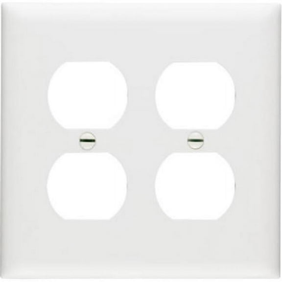 TP82WCC30 Nylon Wall Plate, 2 Gang, White