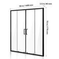 thumbnail image 4 of KFFKFF Semi-frameless Shower Door, 57.8-59 W x 70 H in, Double Sliding Glass Door with 1/4 in (6mm) Clear Tempered Glass, Durable and Water-resistant Design with Stainless Steel Hardware, Matte Black, 4 of 9