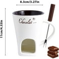 thumbnail image 6 of Fondue Cups Tealight,Chocolate Fondue Cup,Personal Mini Ceramic Fondue Set-Chocolate, Cheese & Butter Melting Pot with Fork and Tealight Candle,Multi-Functional Simmer Warmers Mug(Red+White), 6 of 8