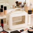 thumbnail image 4 of Qiopertar Windowed Cosmetic Bag, Waterproof Large Capacity Toiletry Pouch, Portable Handheld Makeup Case for Travel Daily Use, 4 of 7