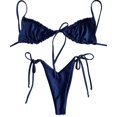 thumbnail image 1 of Bikini Triangle Aguichant pour Femmes, Soutien-Gorge Froncé et String, Maillot de Bain, 1 of 4